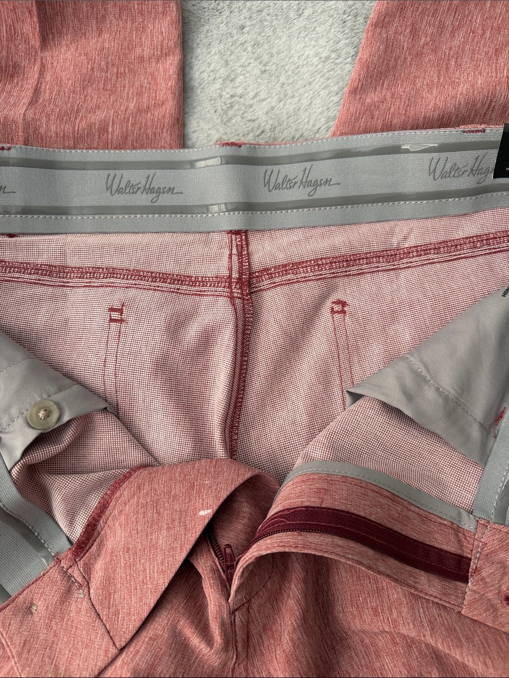 NWT Walter Hagen Perfect 11 Men Golf Pants 38x32 Slim Fit Stretch Maroon Heather - Picture 9 of 10